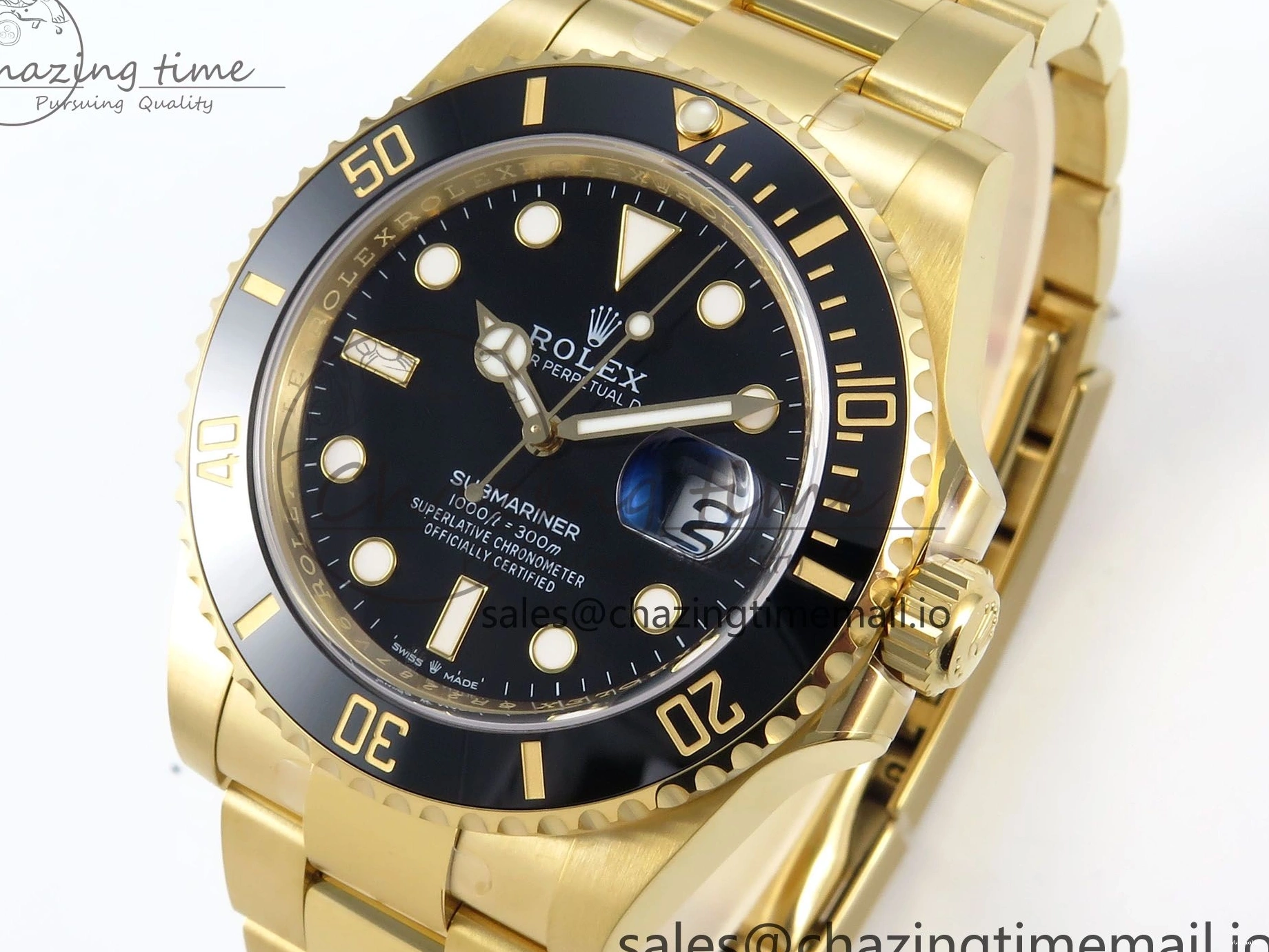 Black Bracelet 904L 126618 Best LN 1:1 Ceramic YG Submariner THBF Edition SH3235 41mm on 0102